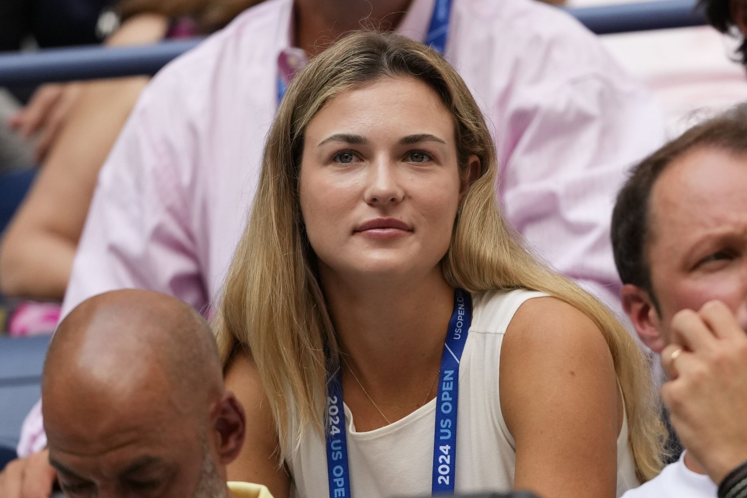 Anna Kalinskaya watching the men's singles semifinals at the U.S. Open 2024 in New York