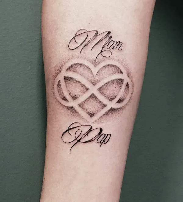 Heart and infinity tattoo by @flinktattoos